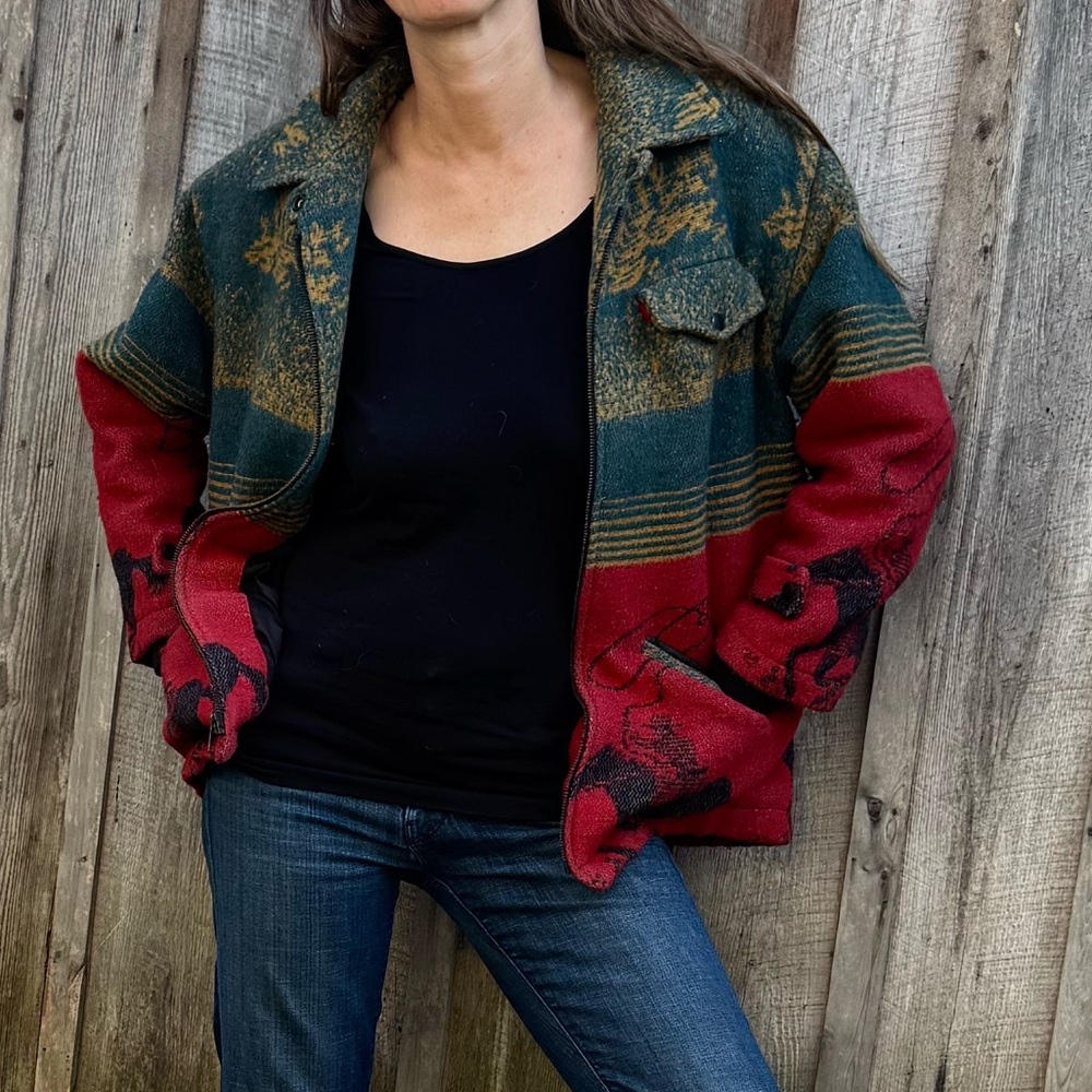 VTG 90s Bebe Furrina Wool Blend Jacket - Picture 3 of 11